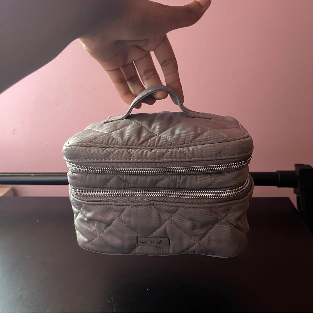 Vera Bradley Grey Quilted Cosmetic Travel Bag